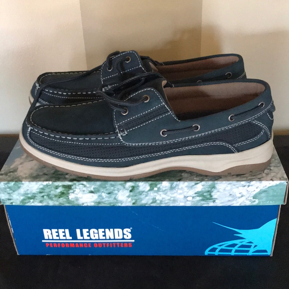 Brand new with box navy blue boat shoes